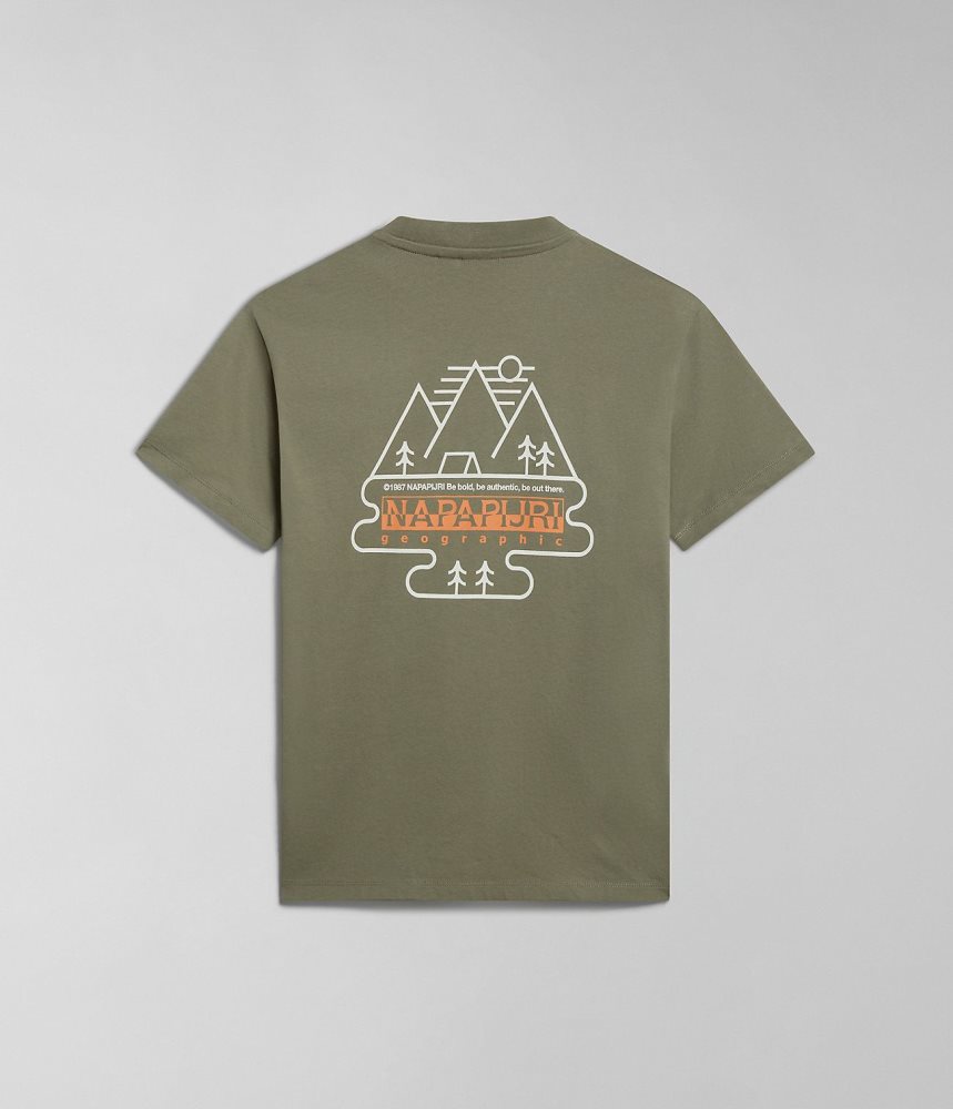 Napapijri Faber Short Sleeve T-Shirt T-shirts Dames Groen | LFYCEXU-52