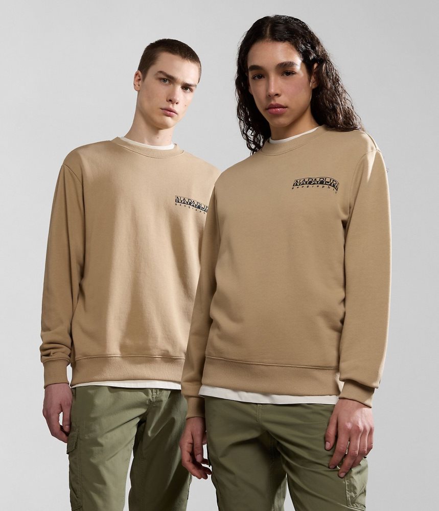 Napapijri Faber Sweatshirt Sweatshirts Dames Beige | REZJPQY-69