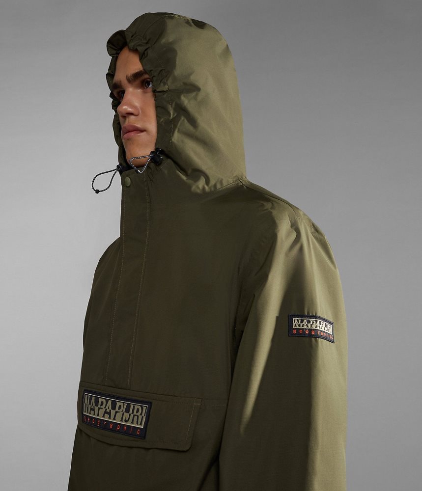 Napapijri Freestrider Anorak Jacket Anoraks Heren Khaki Groen | UIHSCFO-71