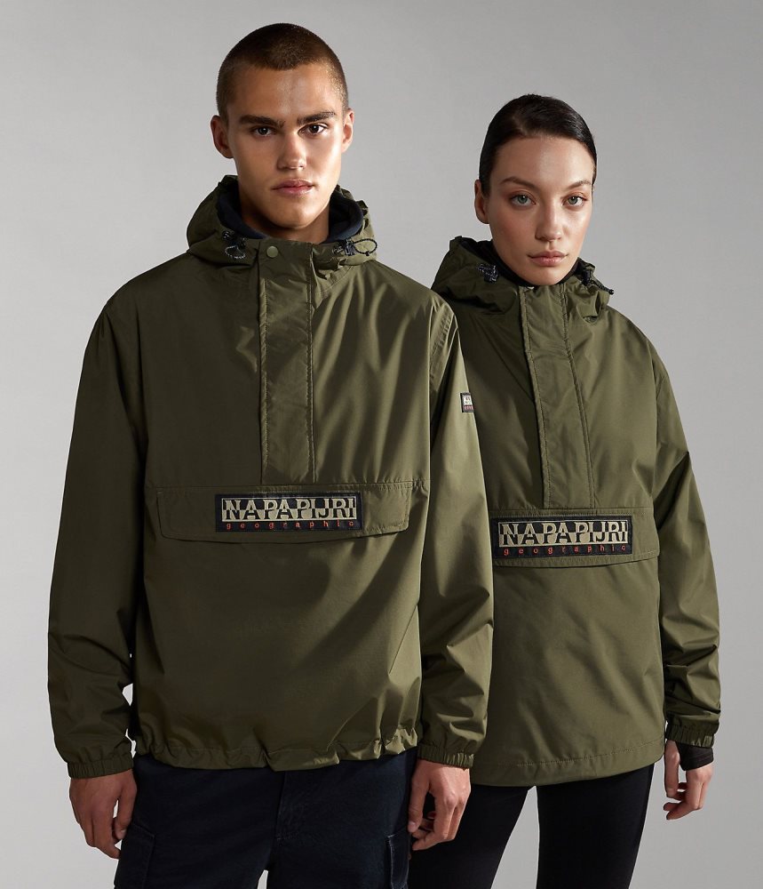 Napapijri Freestrider Anorak Jacket Anoraks Heren Khaki Groen | UIHSCFO-71
