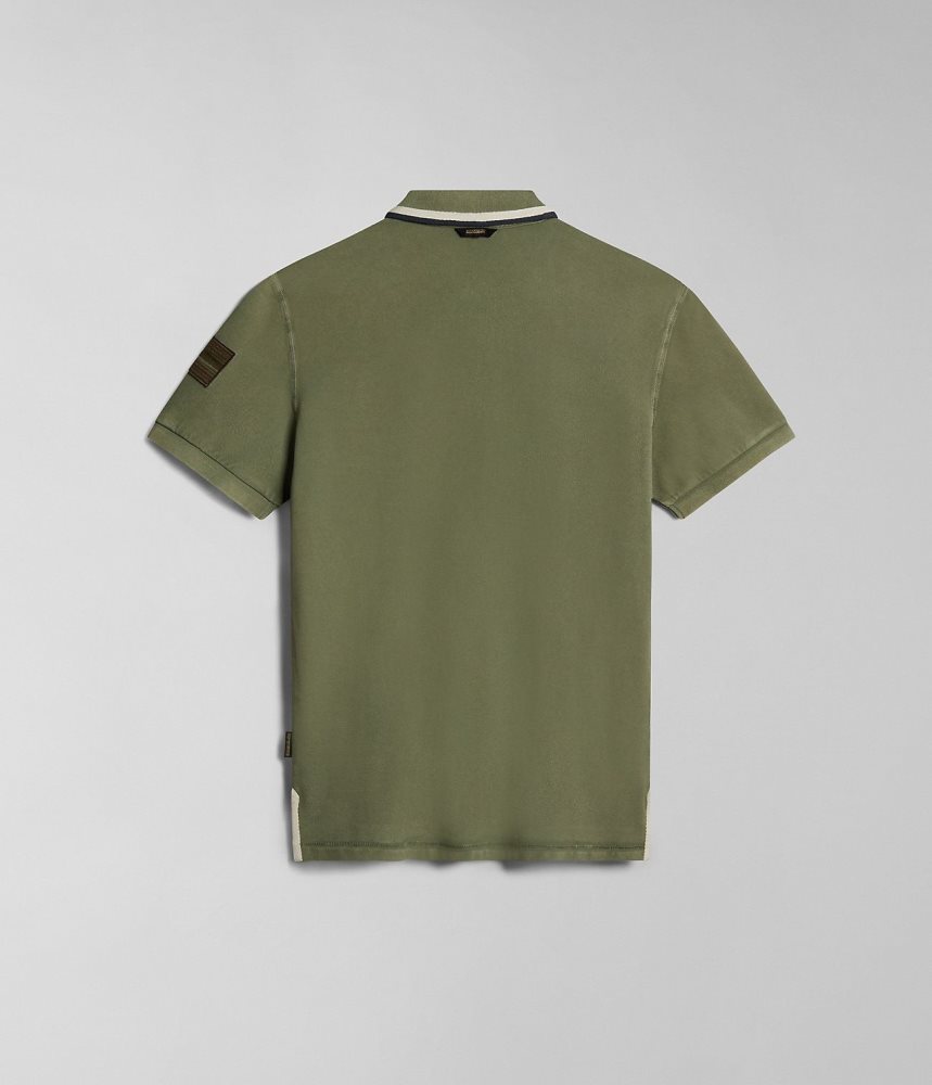 Napapijri Gandy Short Sleeve Polo Shirt Poloshirt Heren Groen | BHOTXKP-15