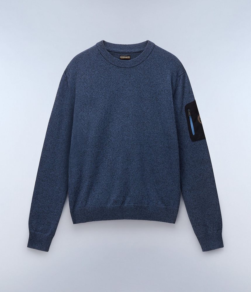 Napapijri Gardy Jumper Jumpers Heren Blauw Grijs | DRUYVGN-29