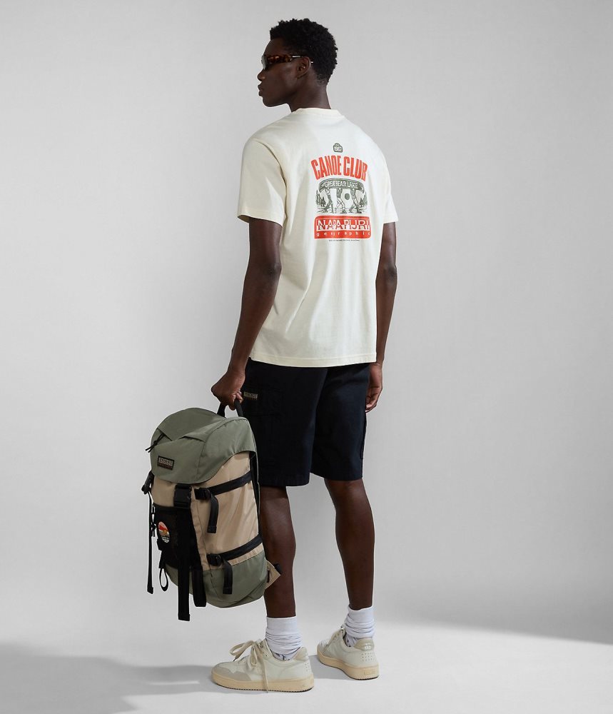 Napapijri Gouin Short Sleeve T-Shirt T-shirts Heren Wit | CQSWMRO-30
