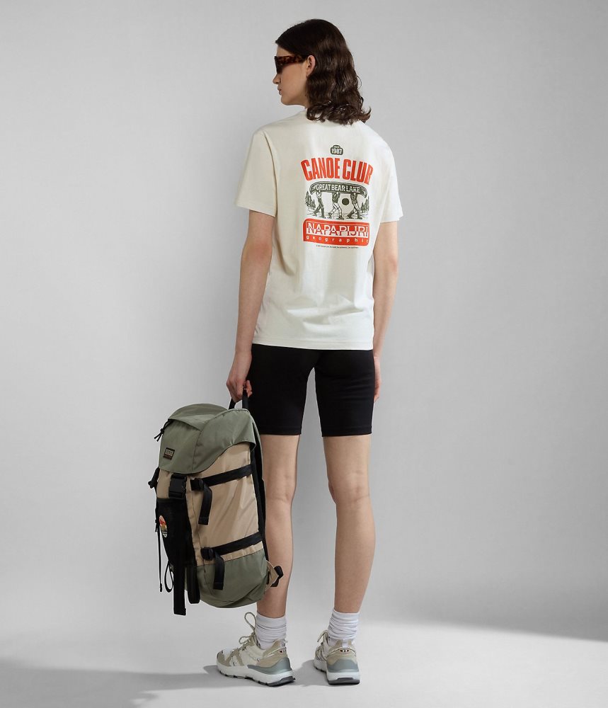Napapijri Gouin Short Sleeve T-Shirt T-shirts Heren Wit | CQSWMRO-30