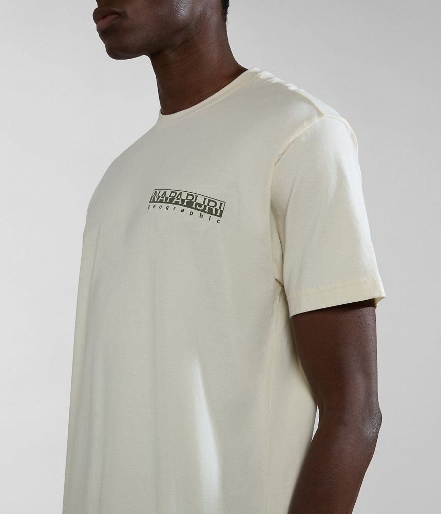 Napapijri Gouin Short Sleeve T-Shirt T-shirts Heren Wit | CQSWMRO-30