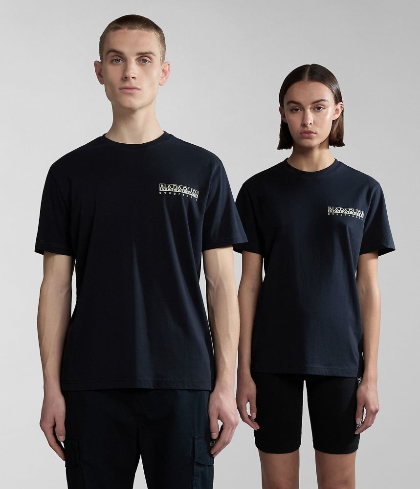 Napapijri Gouin Short Sleeve T-Shirt T-shirts Heren Zwart | XUTDLHP-82