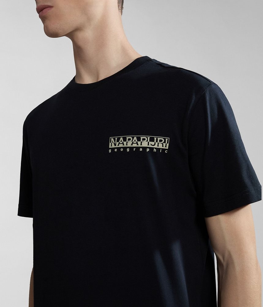 Napapijri Gouin Short Sleeve T-Shirt T-shirts Heren Zwart | XUTDLHP-82