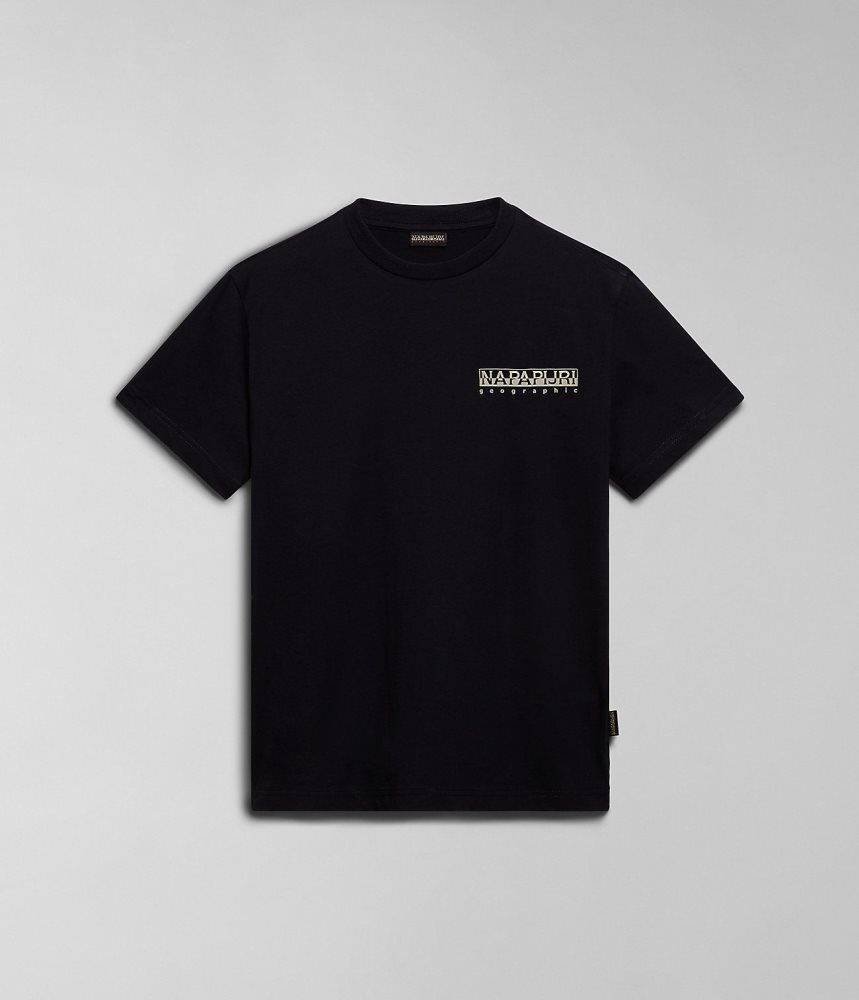 Napapijri Gouin Short Sleeve T-Shirt T-shirts Heren Zwart | XUTDLHP-82