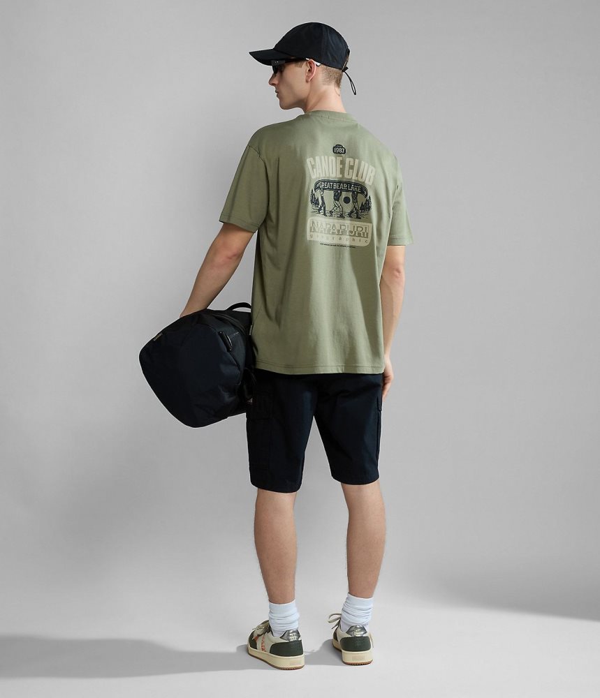 Napapijri Gouin Short Sleeve T-Shirt T-shirts Dames Groen | JLTQWOX-34