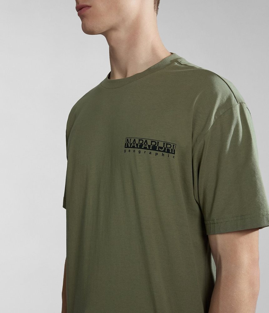Napapijri Gouin Short Sleeve T-Shirt T-shirts Dames Groen | JLTQWOX-34