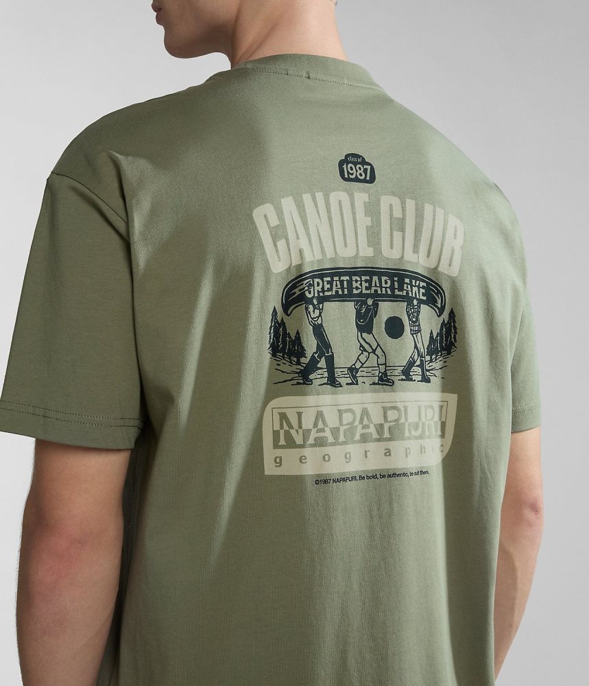 Napapijri Gouin Short Sleeve T-Shirt T-shirts Dames Groen | JLTQWOX-34