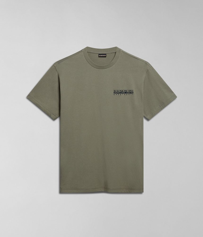 Napapijri Gouin Short Sleeve T-Shirt T-shirts Dames Groen | JLTQWOX-34
