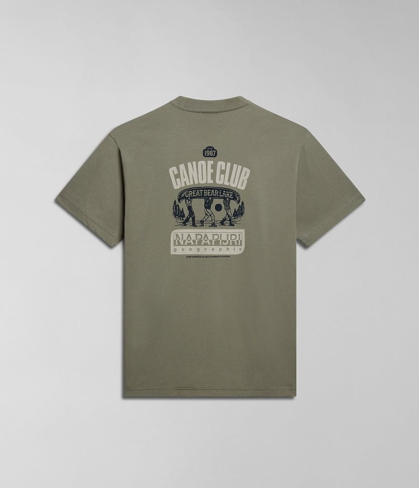 Napapijri Gouin Short Sleeve T-Shirt T-shirts Dames Groen | JLTQWOX-34