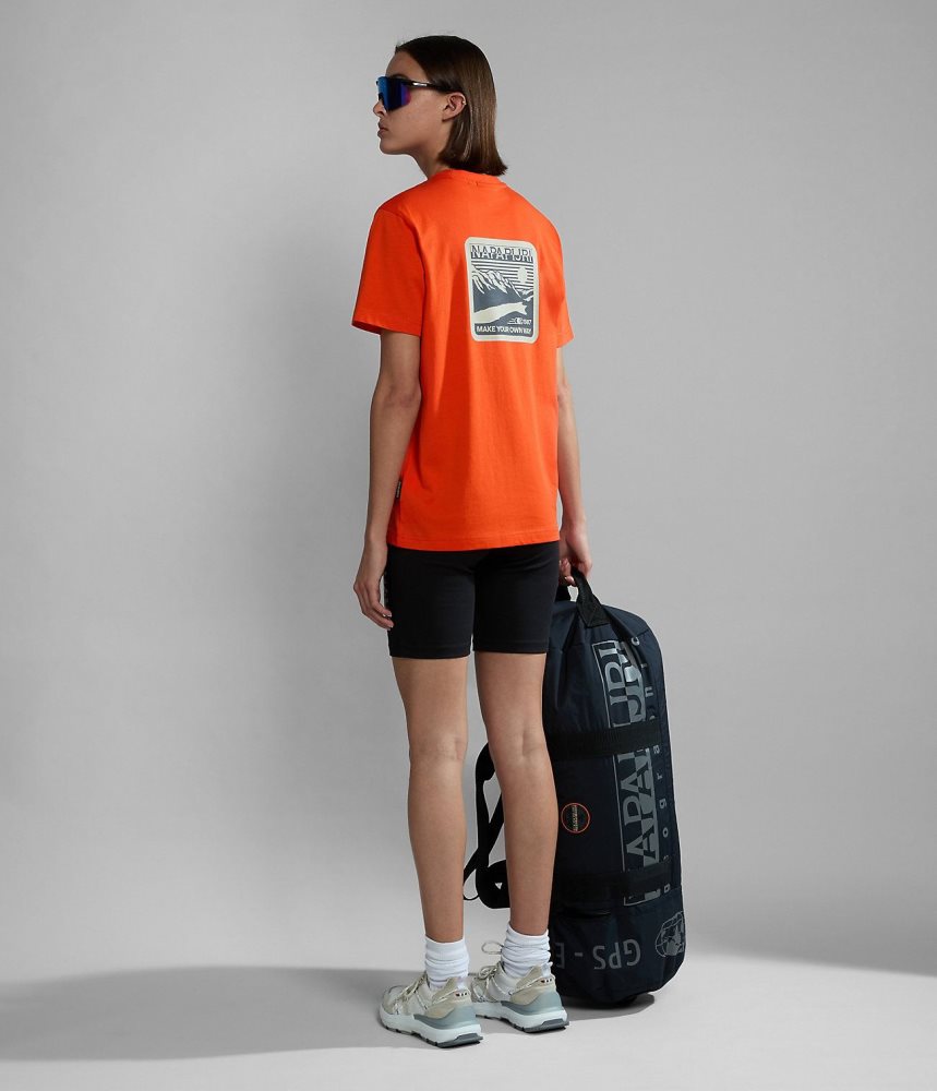 Napapijri Gouin Short Sleeve T-Shirt T-shirts Dames Oranje | JKAIQNZ-10