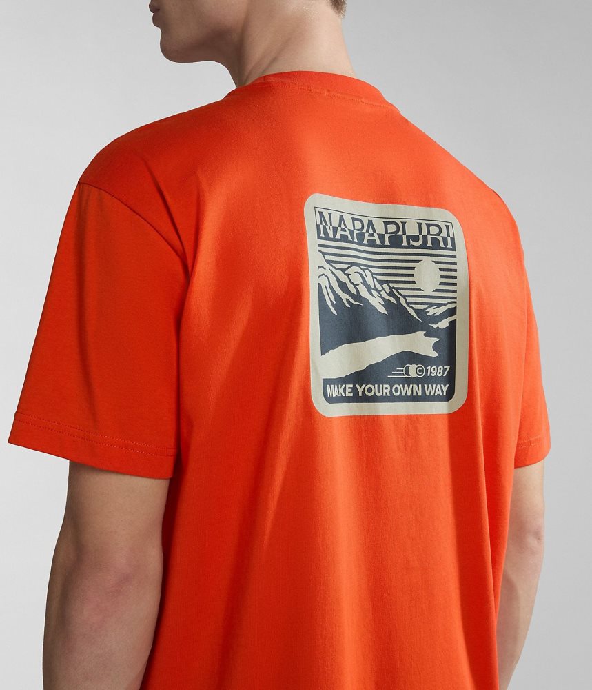 Napapijri Gouin Short Sleeve T-Shirt T-shirts Dames Oranje | JKAIQNZ-10