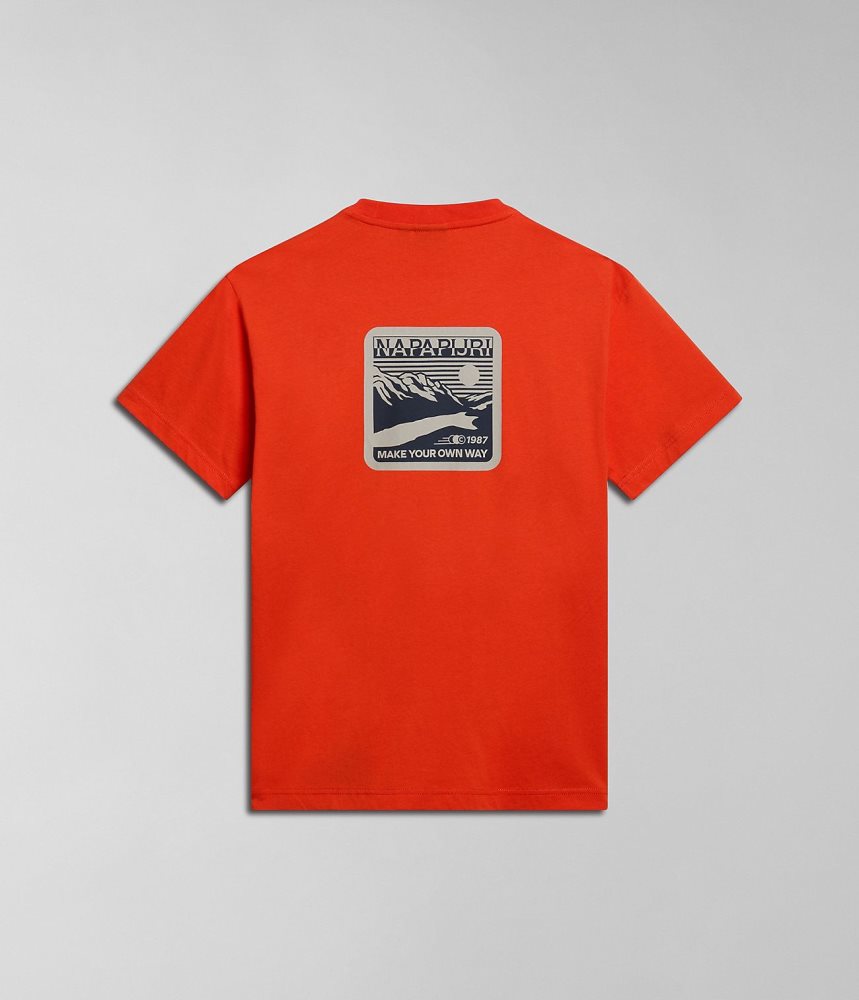 Napapijri Gouin Short Sleeve T-Shirt T-shirts Dames Oranje | JKAIQNZ-10