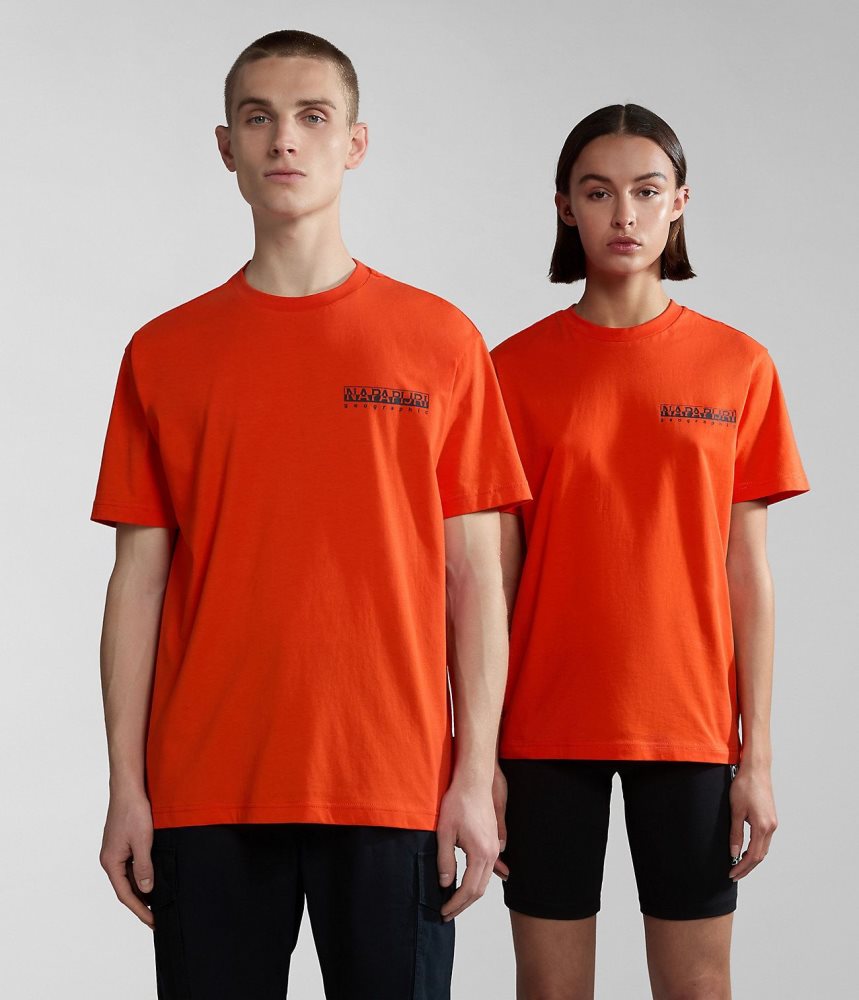 Napapijri Gouin Short Sleeve T-Shirt T-shirts Dames Oranje | JKAIQNZ-10