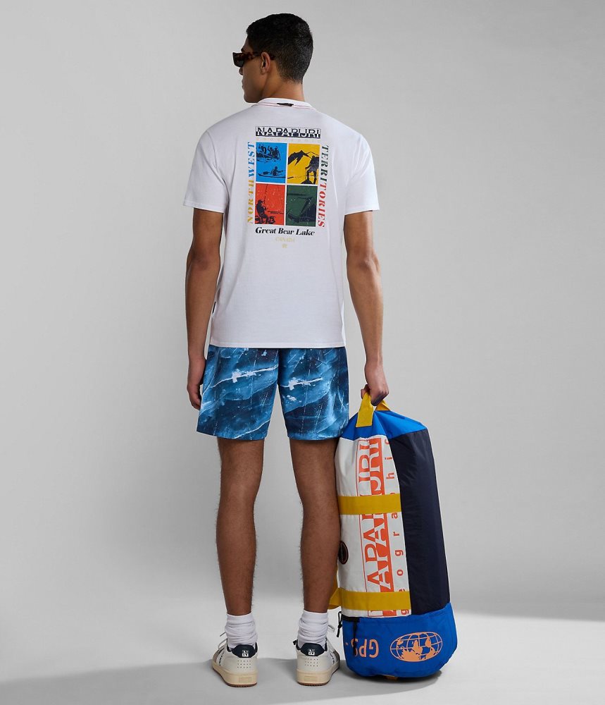 Napapijri Gras Short Sleeve T-Shirt T-shirts Heren Wit | BHUSKPW-97