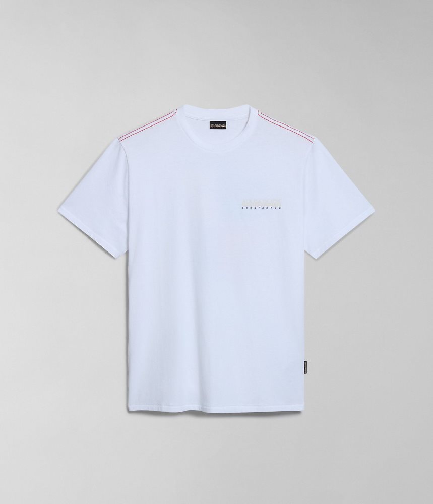 Napapijri Gras Short Sleeve T-Shirt T-shirts Heren Wit | BHUSKPW-97