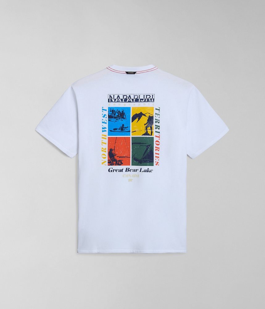 Napapijri Gras Short Sleeve T-Shirt T-shirts Heren Wit | BHUSKPW-97