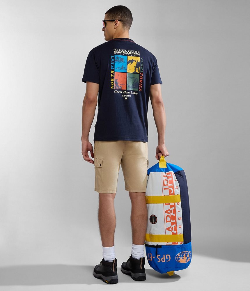Napapijri Gras Short Sleeve T-Shirt T-shirts Heren Donkerblauw | UZYWSET-85