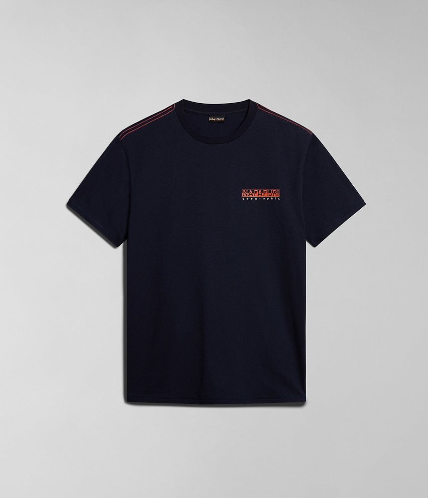 Napapijri Gras Short Sleeve T-Shirt T-shirts Heren Donkerblauw | UZYWSET-85