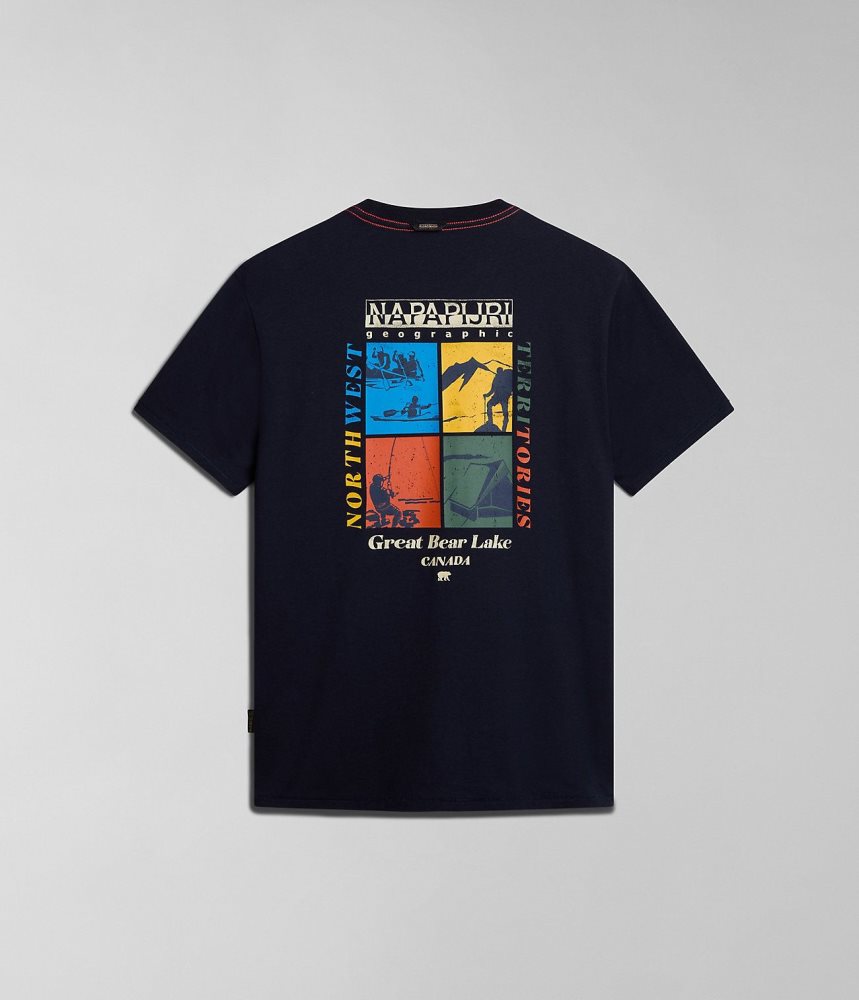 Napapijri Gras Short Sleeve T-Shirt T-shirts Heren Donkerblauw | UZYWSET-85