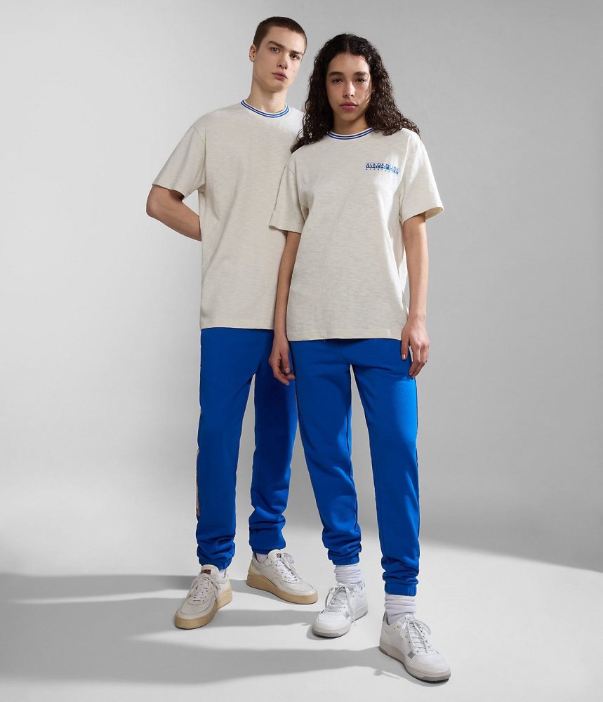 Napapijri Grober Short Sleeve T-Shirt T-shirts Heren Wit | BSNGQEV-28