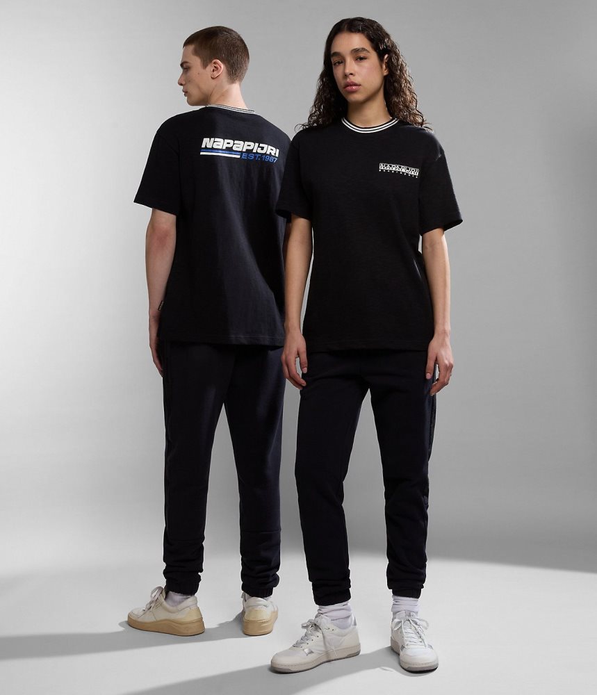 Napapijri Grober Short Sleeve T-Shirt T-shirts Dames Zwart | VRMOQHF-03