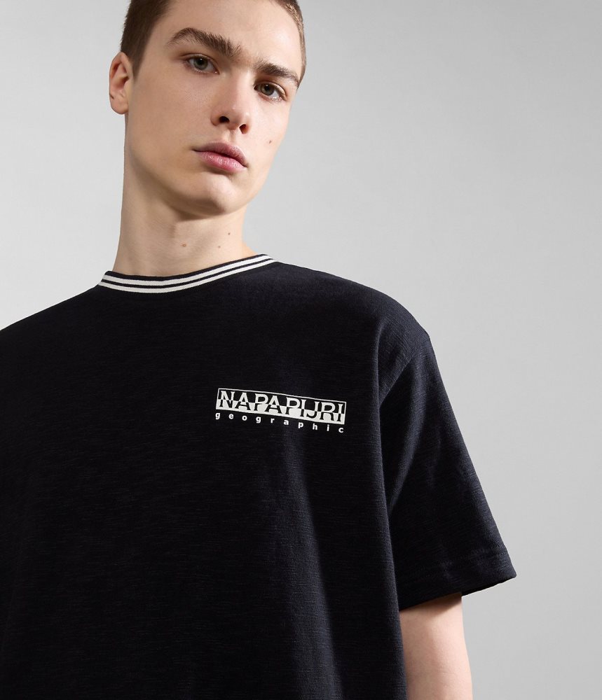 Napapijri Grober Short Sleeve T-Shirt T-shirts Dames Zwart | VRMOQHF-03