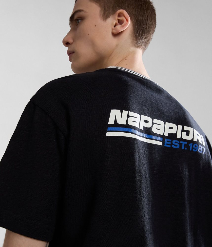 Napapijri Grober Short Sleeve T-Shirt T-shirts Dames Zwart | VRMOQHF-03