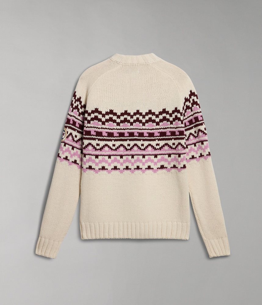 Napapijri Horlick Crew Neck Jumper Jumpers Heren Wit Beige | AKGOPWY-35