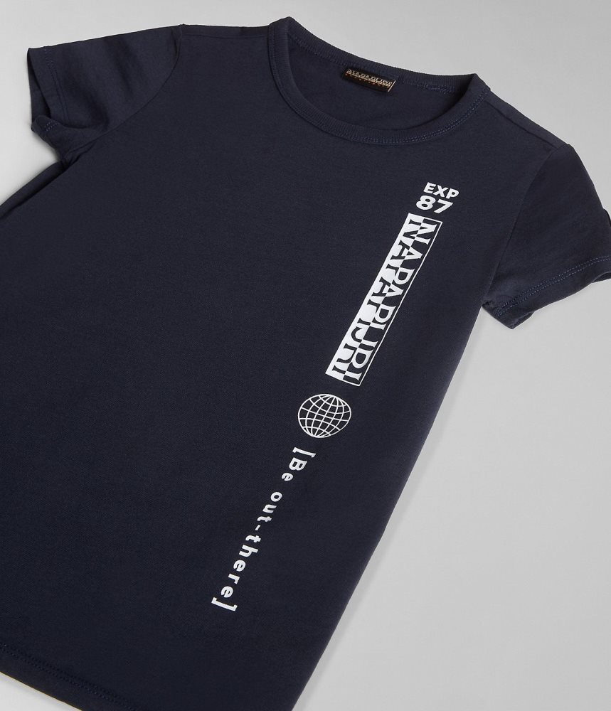 Napapijri Hudson Short Sleeve T-Shirt (4-16 YEARS) T-shirts Kinderen Donkerblauw | ARTGNYW-20