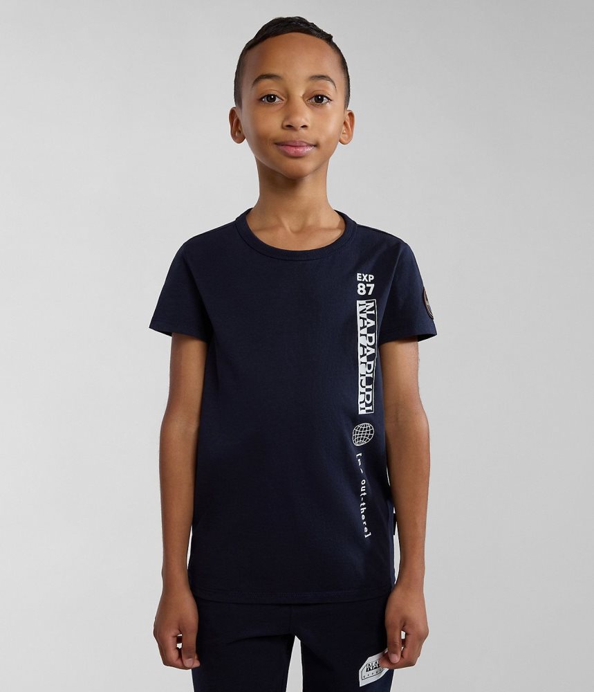 Napapijri Hudson Short Sleeve T-Shirt (4-16 YEARS) T-shirts Kinderen Donkerblauw | ARTGNYW-20