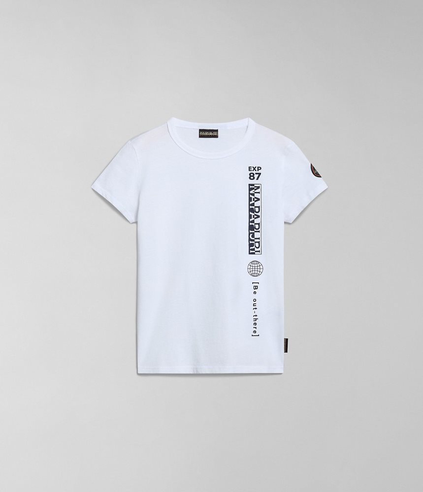 Napapijri Hudson Short Sleeve T-Shirt (4-16 YEARS) T-shirts Kinderen Wit | KIMJVFL-85