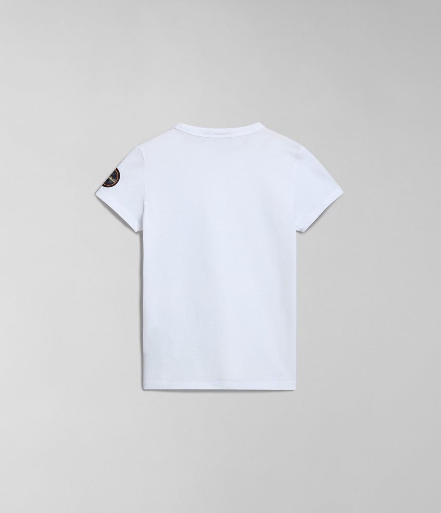 Napapijri Hudson Short Sleeve T-Shirt (4-16 YEARS) T-shirts Kinderen Wit | KIMJVFL-85