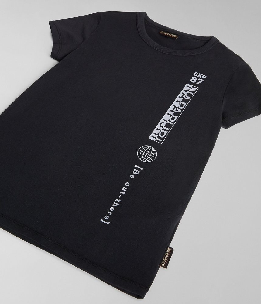 Napapijri Hudson Short Sleeve T-Shirt (4-16 YEARS) T-shirts Kinderen Zwart | JVHUNCB-18