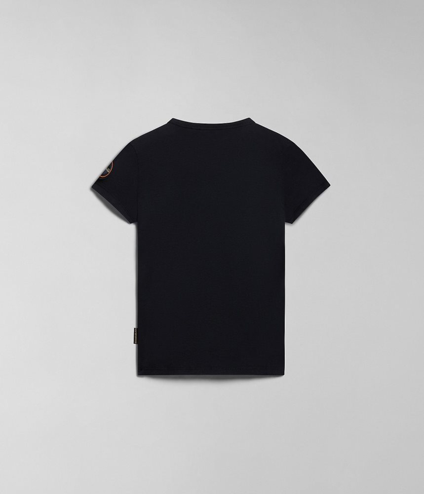 Napapijri Hudson Short Sleeve T-Shirt (4-16 YEARS) T-shirts Kinderen Zwart | JVHUNCB-18