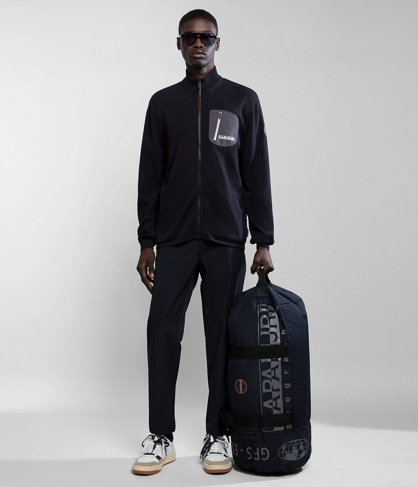 Napapijri Huron Full-Zip Jumper Zip Jumpers Heren Zwart | YMHTCFX-20