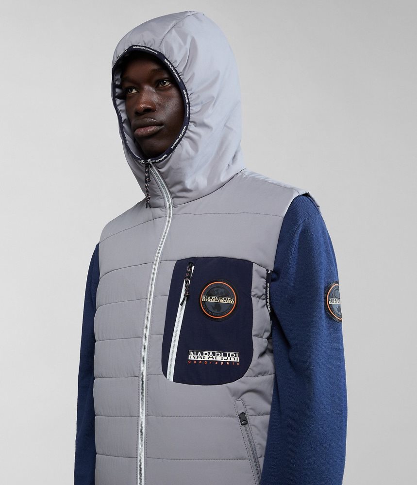 Napapijri Huron Packable Vest Gilet Heren Grijs | FOSKQGV-90