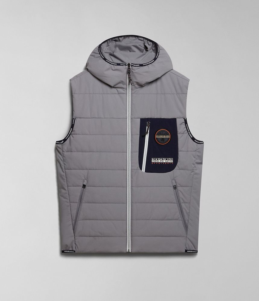 Napapijri Huron Packable Vest Gilet Heren Grijs | FOSKQGV-90