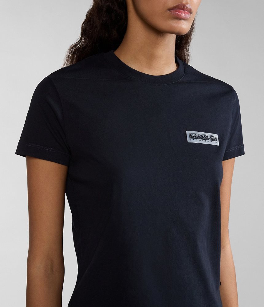 Napapijri Iaato Short Sleeve T-Shirt T-shirts Dames Zwart | YDIKVNT-90