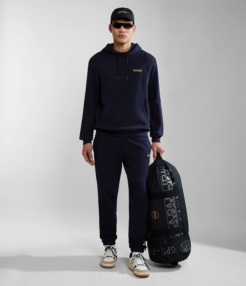 Napapijri Iaato Summer Hoodie Hoodie Heren Donkerblauw | ZELWNMU-04