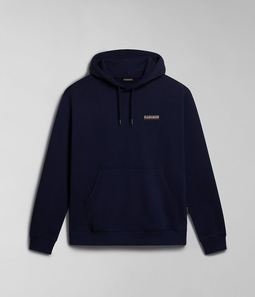 Napapijri Iaato Summer Hoodie Hoodie Heren Donkerblauw | ZELWNMU-04