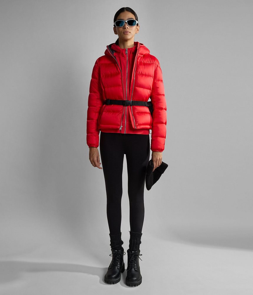 Napapijri Ibarra Full-Zip Hoodie Sweatshirts Dames Rood | KCMBOEI-91