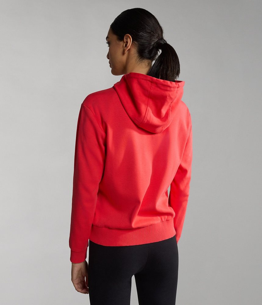 Napapijri Ibarra Full-Zip Hoodie Sweatshirts Dames Rood | KCMBOEI-91