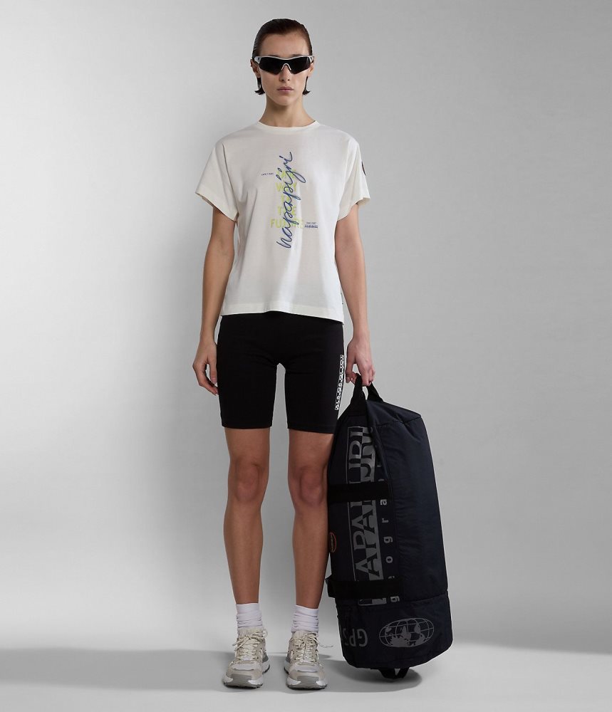 Napapijri Keith Short Sleeve T-Shirt T-shirts Dames Wit | EQFGWAP-34