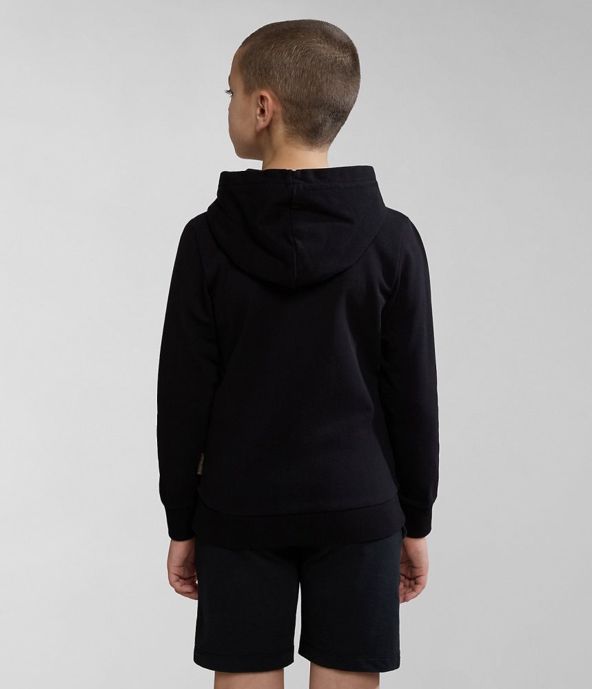 Napapijri Kitik Full-Zip Hoodie (4-16 YEARS) Sweatshirts Kinderen Zwart | QJXMEVU-80