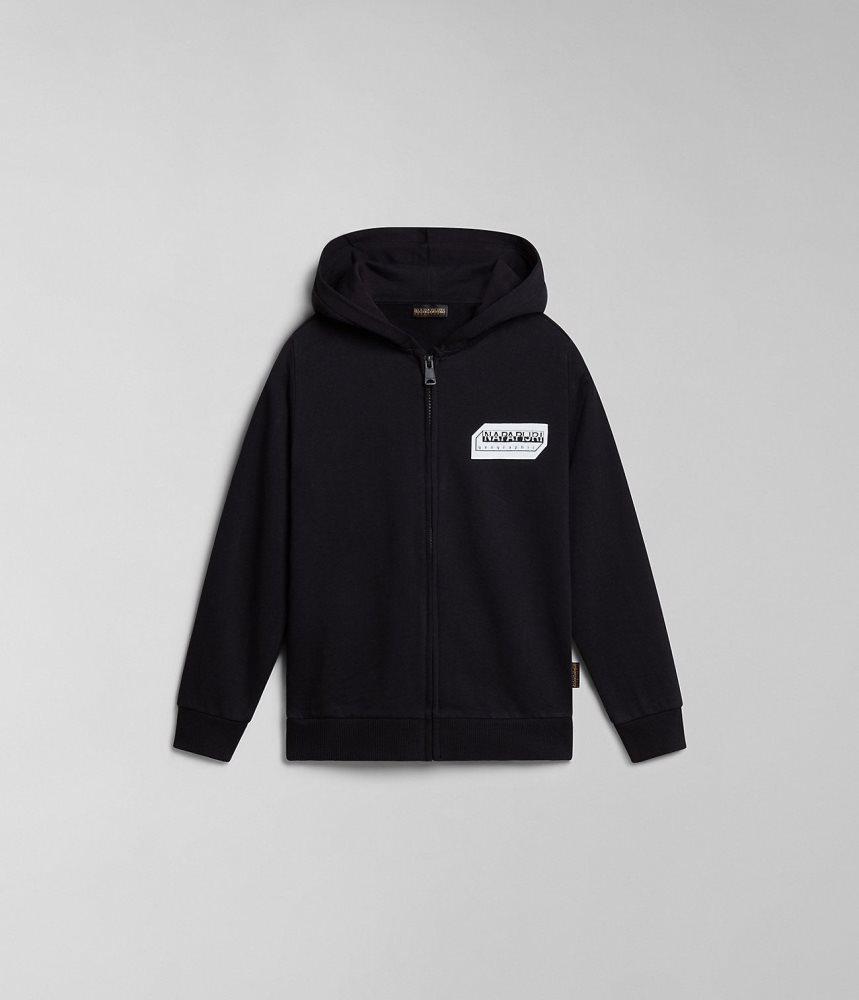 Napapijri Kitik Full-Zip Hoodie (4-16 YEARS) Sweatshirts Kinderen Zwart | QJXMEVU-80