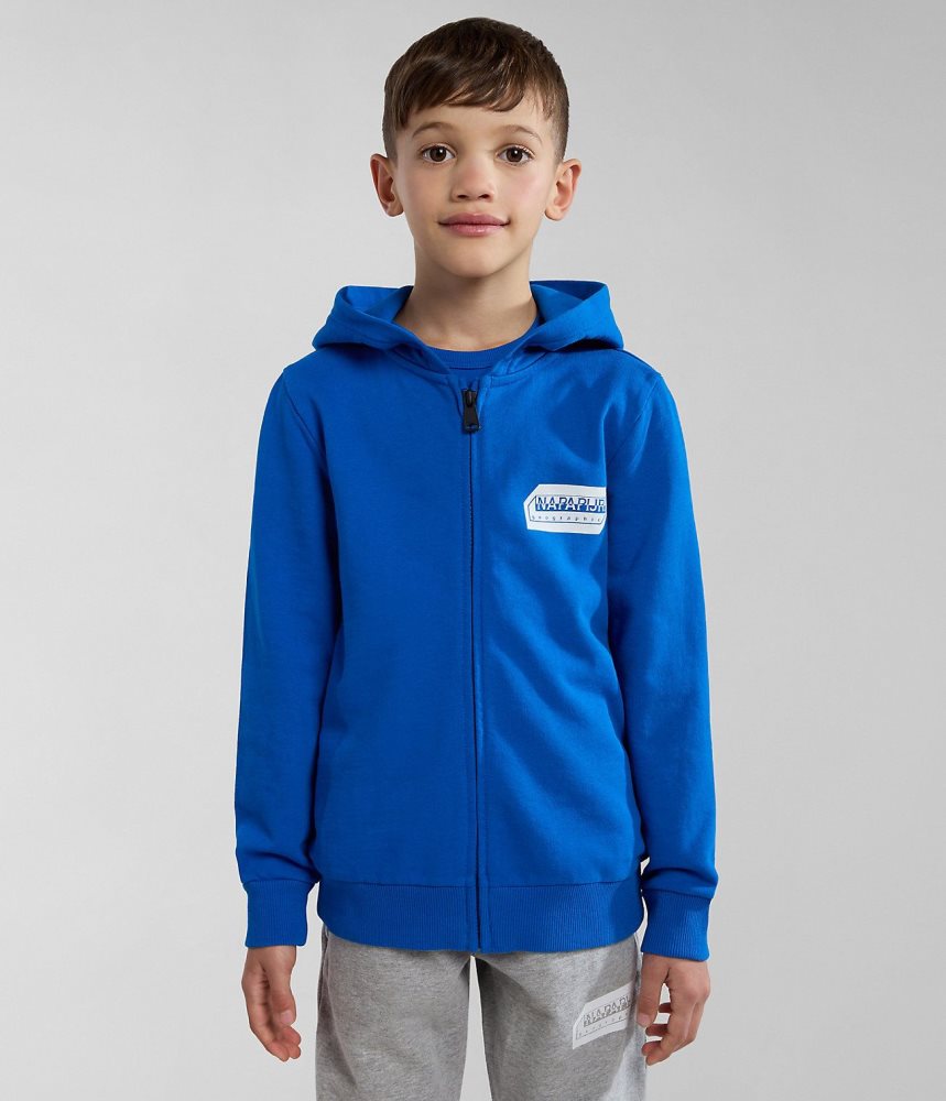Napapijri Kitik Full-Zip Hoodie (4-16 YEARS) Sweatshirts Kinderen Blauw | FXOPQUV-34